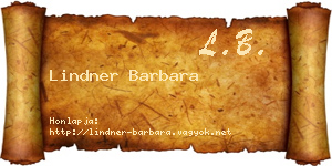 Lindner Barbara névjegykártya